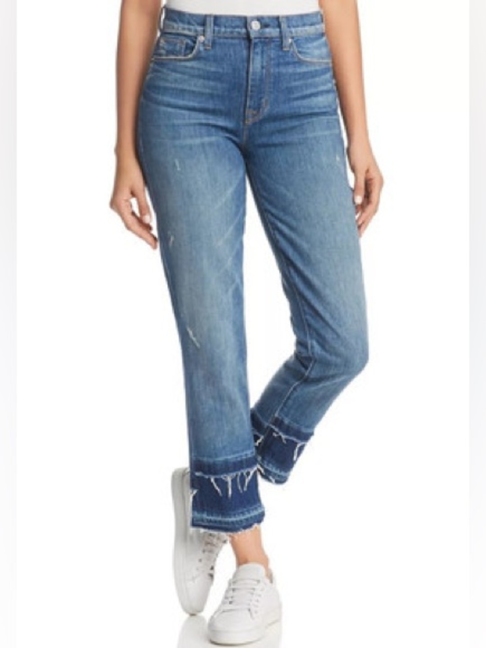 Hudson Zoey High Rise Straight Crop Released Hem Jeans • 25